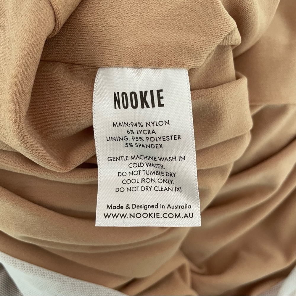 New! Nookie Revolve Vision Nude Ruched Mini Bodycon Fitted Dress 37740 - Picture 8 of 9